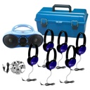 AudioMVP™ Bluetooth®/CD/FM Media Player/Listening Center with 6 Primo™ Headphones, Stereo Jackbox and Compact Carry Case