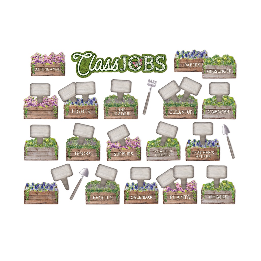 Curiosity Garden Class Jobs Mini Bulletin Board Set