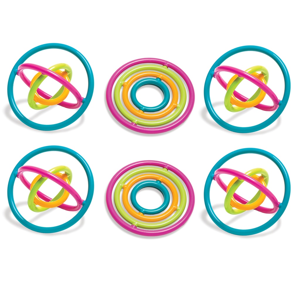 Gyrobi, Plastic Ring Fidget Toy, Pack of 6