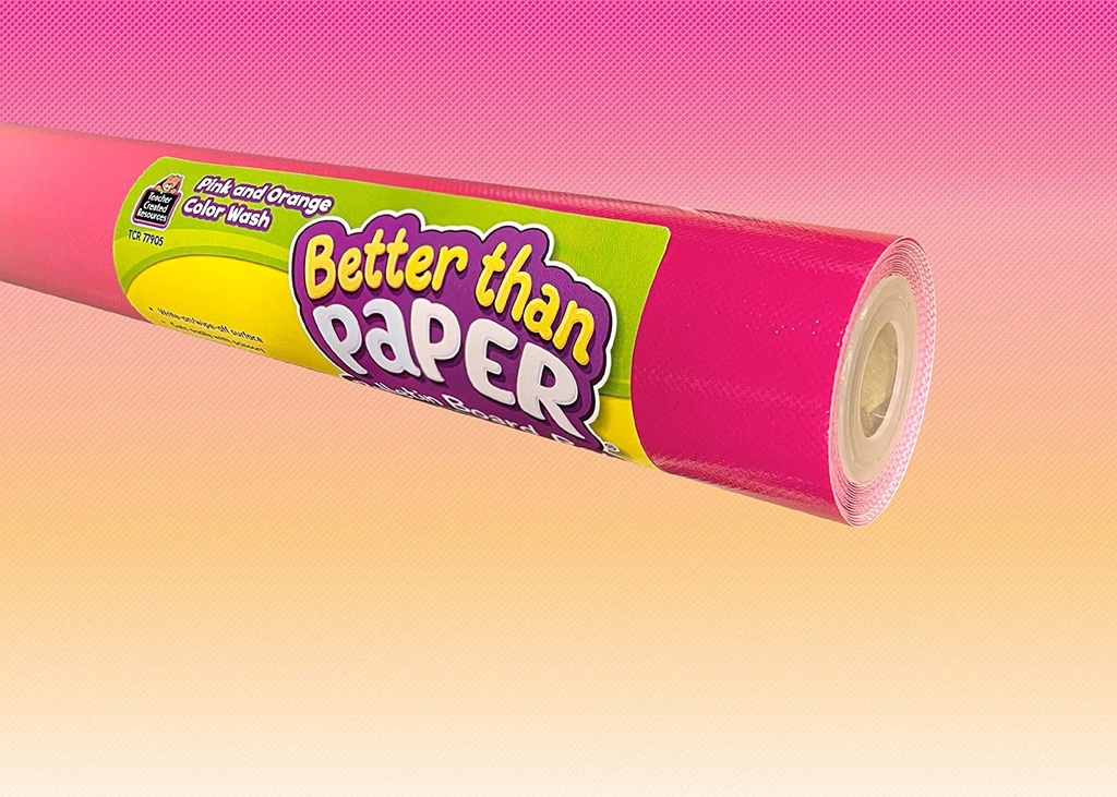 Better Than Paper Bulletin Board Roll, Pink and Orange Color Wash, 4-Pack