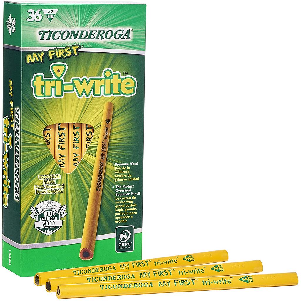 36ct Beginner Tri Write No 2 Pencils without Erasers