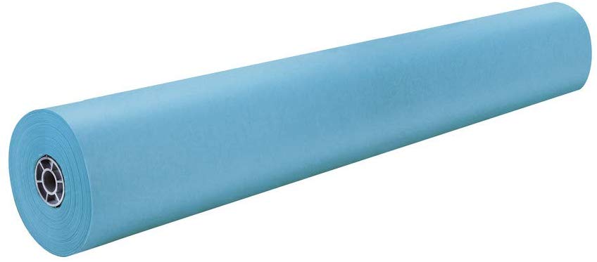 36in x 1000ft Sky Blue Rainbow Kraft Paper Roll