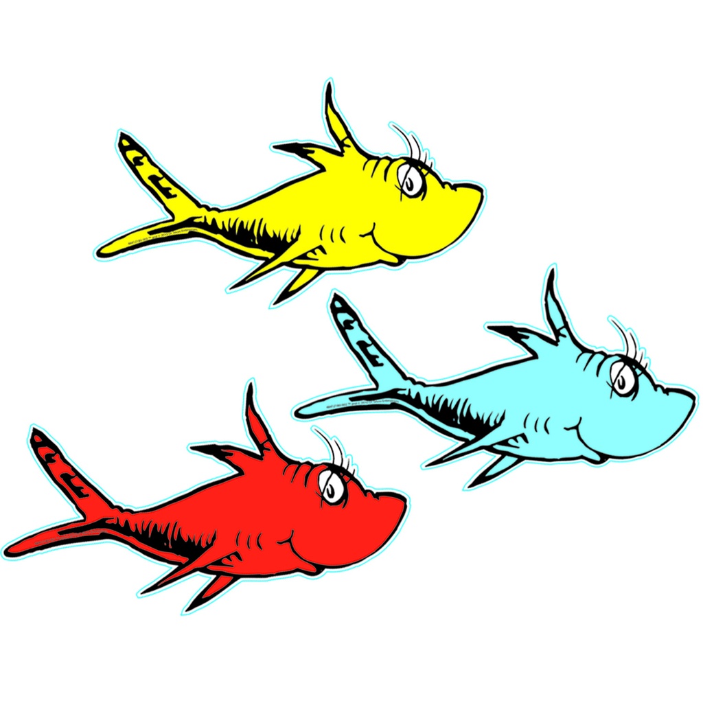 Dr. Seuss™ One Fish, Two Fish Assorted Paper Cut Outs, Pack of 36