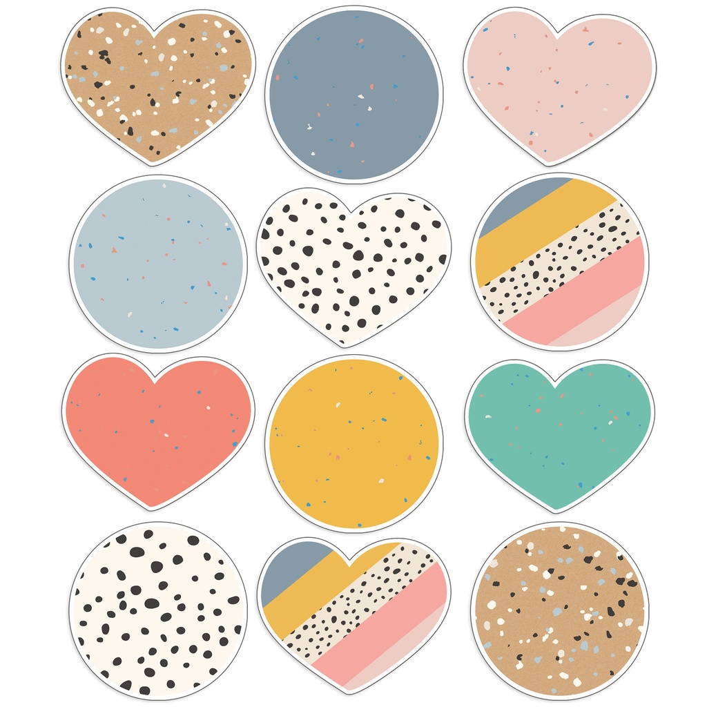 We Belong Jumbo Hearts & Dots Cut-Outs, Pack of 12