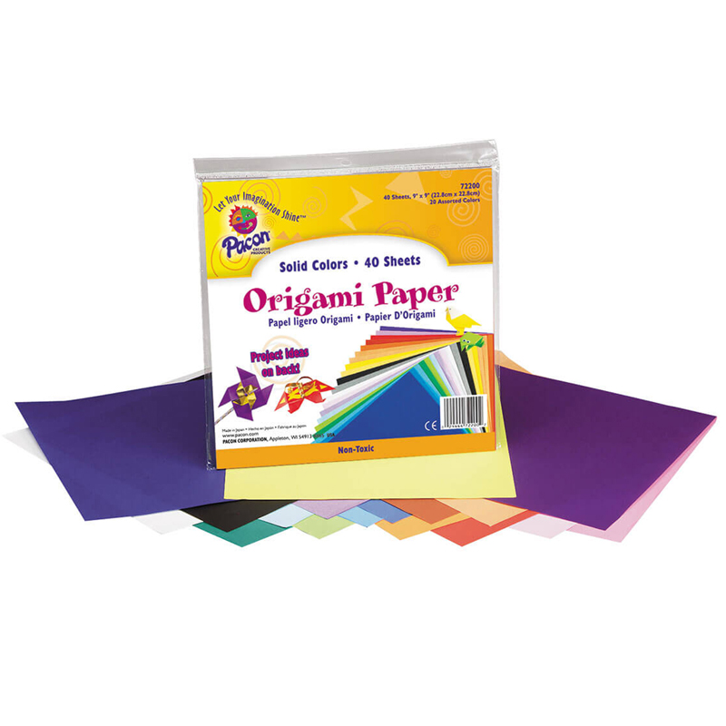 Origami Paper, Assorted Colors, 9" x 9", 40 Sheets