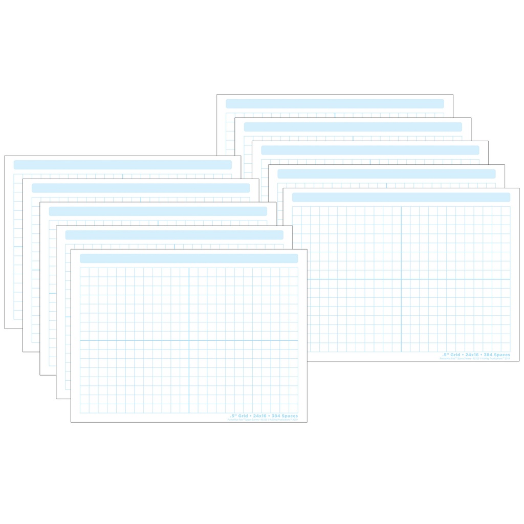 Smart Poly® PosterMat Pals™ Space Savers, 13" x 9-1/2", 1/2" grid Blocks 468 Blocks, Pack of 10