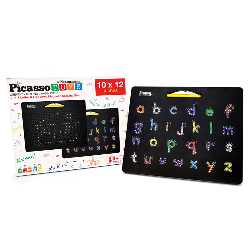 Picasso Tiles Double-Sided Magnetic Drawing Board Alphabet Letter and Freestyle