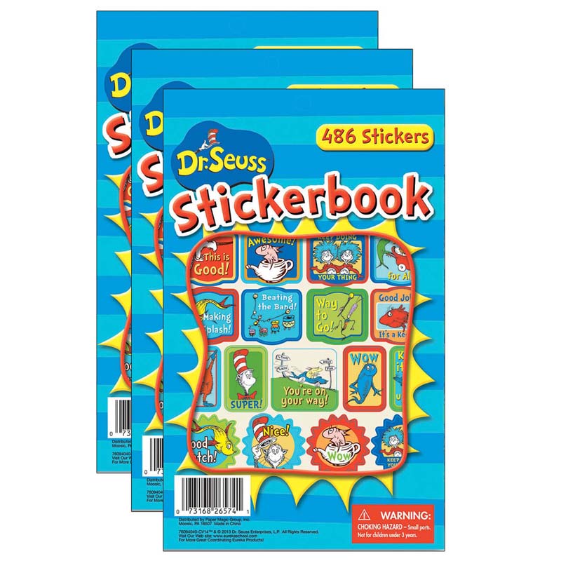 Dr. Seuss™ Awesome Sticker Book, 486 Stickers Per Pack, Pack of 3