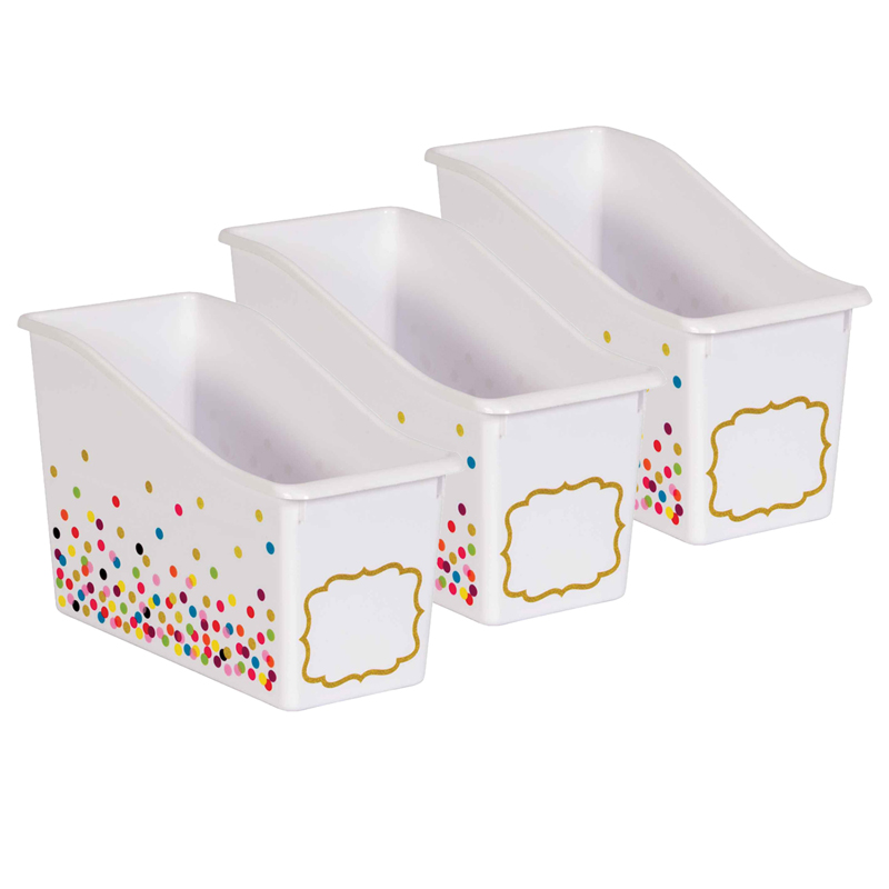 Confetti Plastic Book Bin, Pack of 3