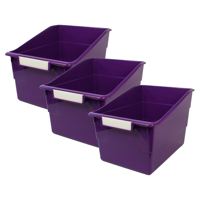 Tattle® Wide Shelf File, Purple, Pack of 3