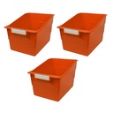 Tattle® Wide Shelf File, Orange, Pack of 3