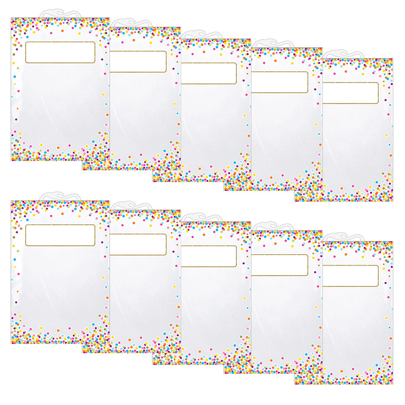 Hanging Confetti Pattern Storage/Book Bag, 11" x 16", 5 Per Pack, 2 Packs