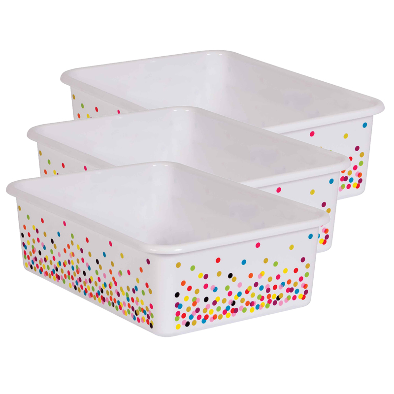 Confetti Large Plastic Storage Bin, Pack of 3