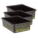 Black Confetti Large Plastic Storage Bin, Pack of 3