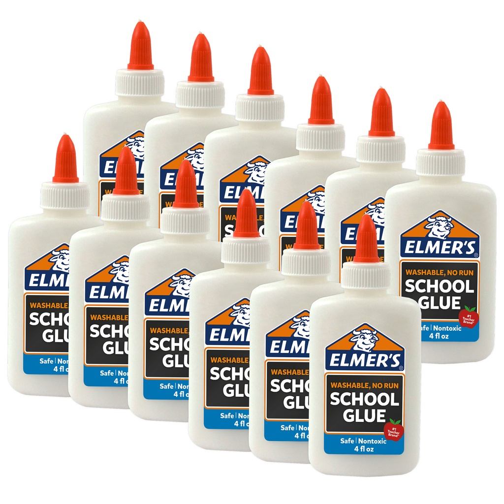 Washable School Glue, 4 oz. Bottle, Pack of 12