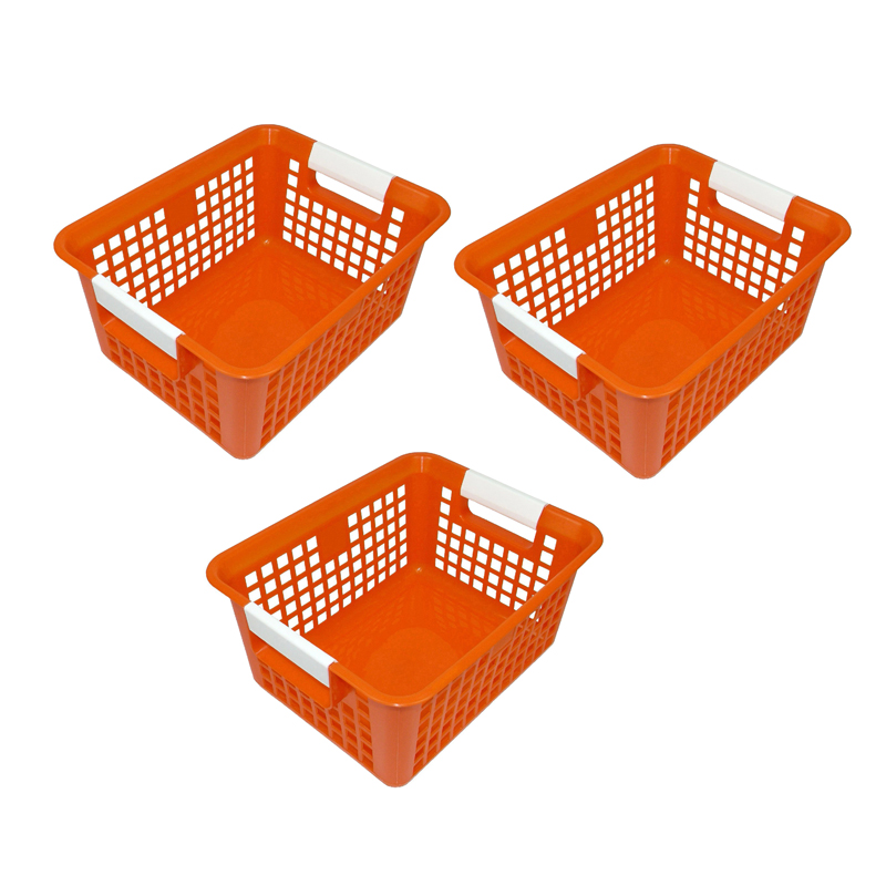 Tattle® Book Basket, Orange, Pack of 3