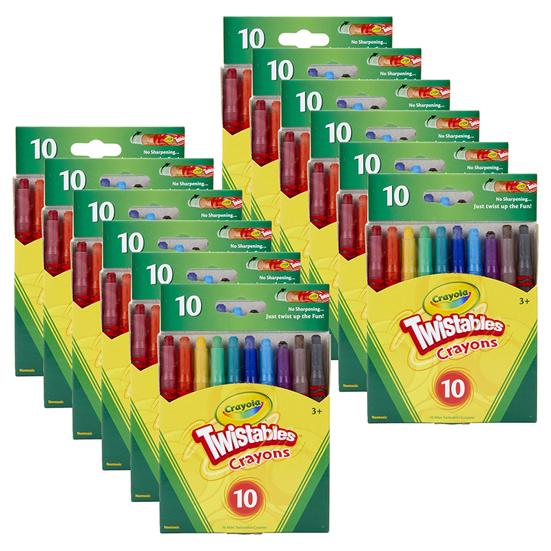 Mini Twistables Crayons, 10 Per Pack, 12 Packs