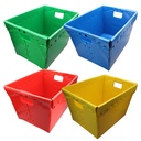 Primary Assorted Plastic Storage Postal Tote - 4 Pack