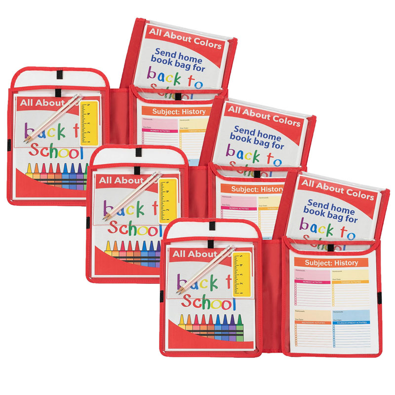 Homework Connector Folder, Red, Pack of 3