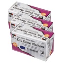 Dry Erase Markers, Barrel Style, Chisel Tip, Blue, 12 Per Pack, 3 Packs