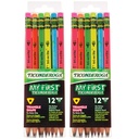 My First® Tri-Write™ Wood-Cased Pencils, Neon Assorted, 12 Per Pack, 2 Packs