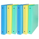 3-Ring Binder, 1" capacity, Assorted Colors, Pack of 6