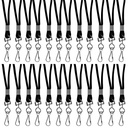 Standard Lanyard, Black, Swivel Hook, Pack of 24