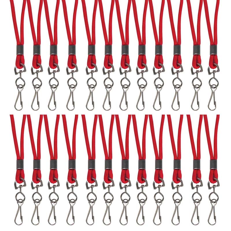 Standard Lanyard, Red, Swivel Hook, Pack of 24