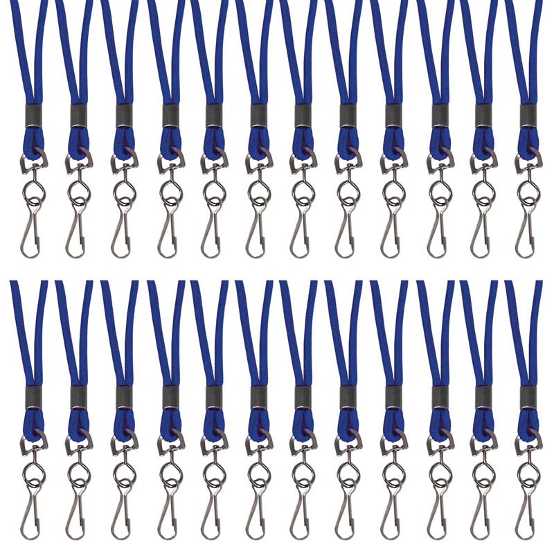 Standard Lanyard, Blue, Swivel Hook, Pack of 24