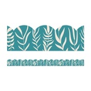 True to You Teal with Leaves Scalloped Bulletin Board Borders