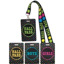 Chalkboard Brights Hall Pass Lanyards Set