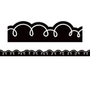 Black with White Squiggles DieCut Border Trim