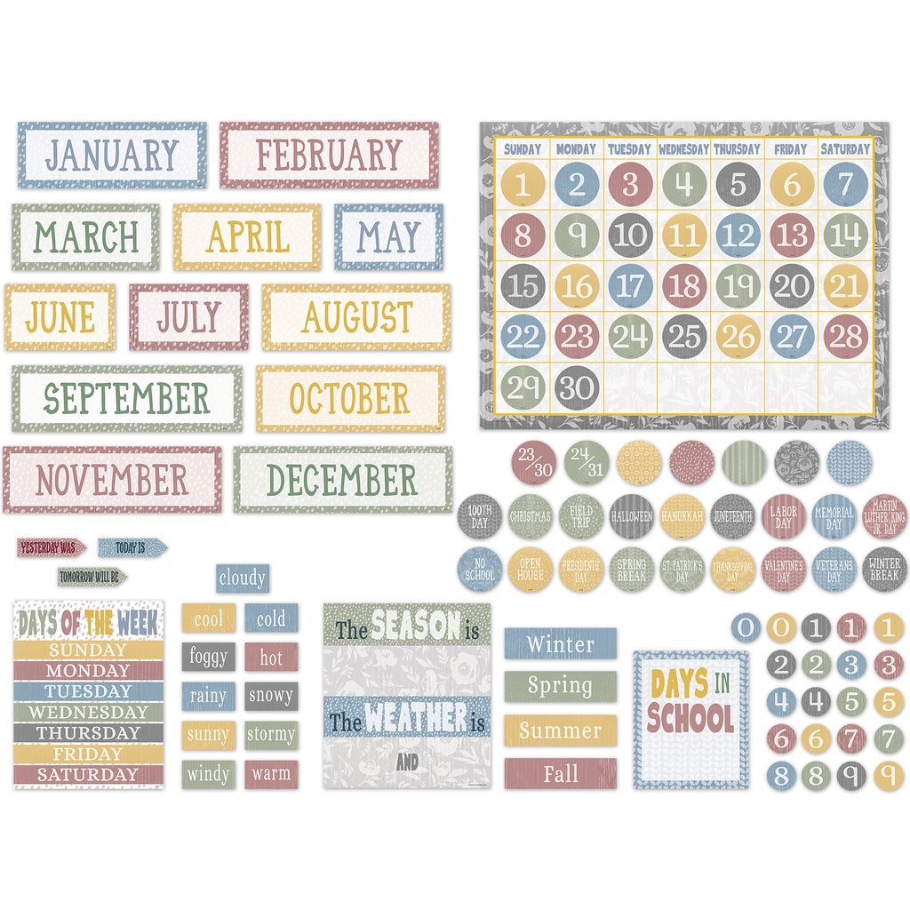 Classroom Cottage Calendar Bulletin Board