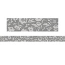 Classroom Cottage Gray Floral Straight Border Trim