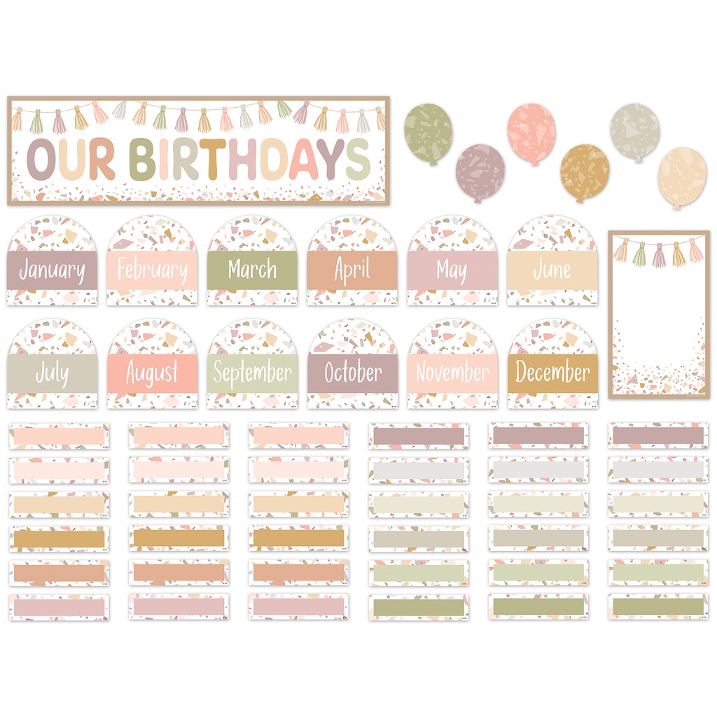 Terrazzo Tones Our Birthdays Mini Bulletin Board