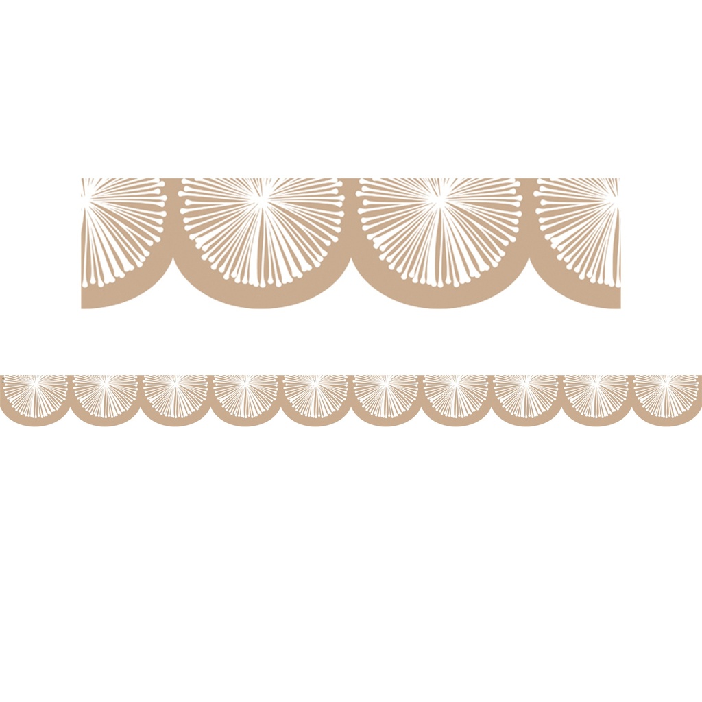 Natural Poms Scalloped DieCut Border Trim