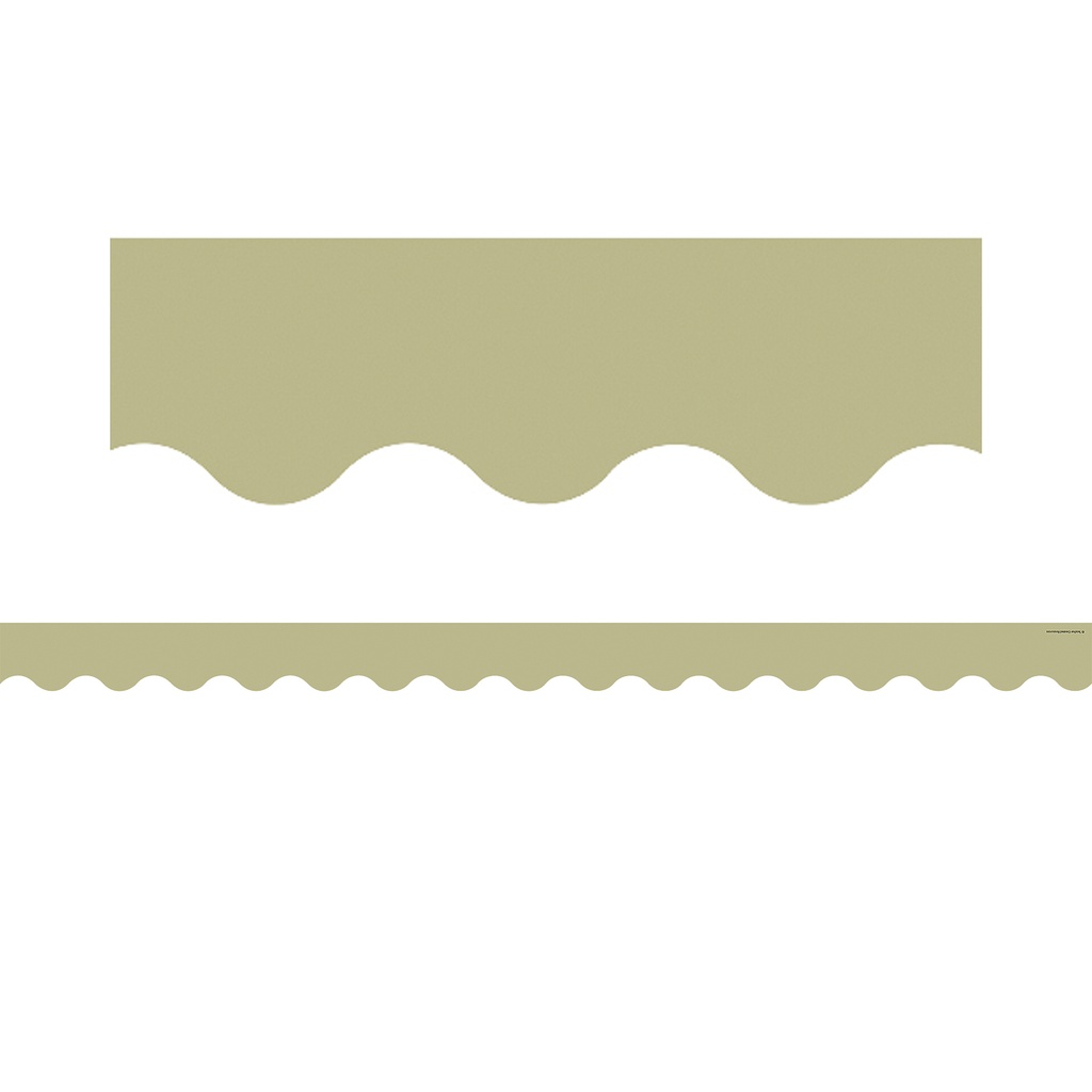 Olive Green Scalloped Border Trim