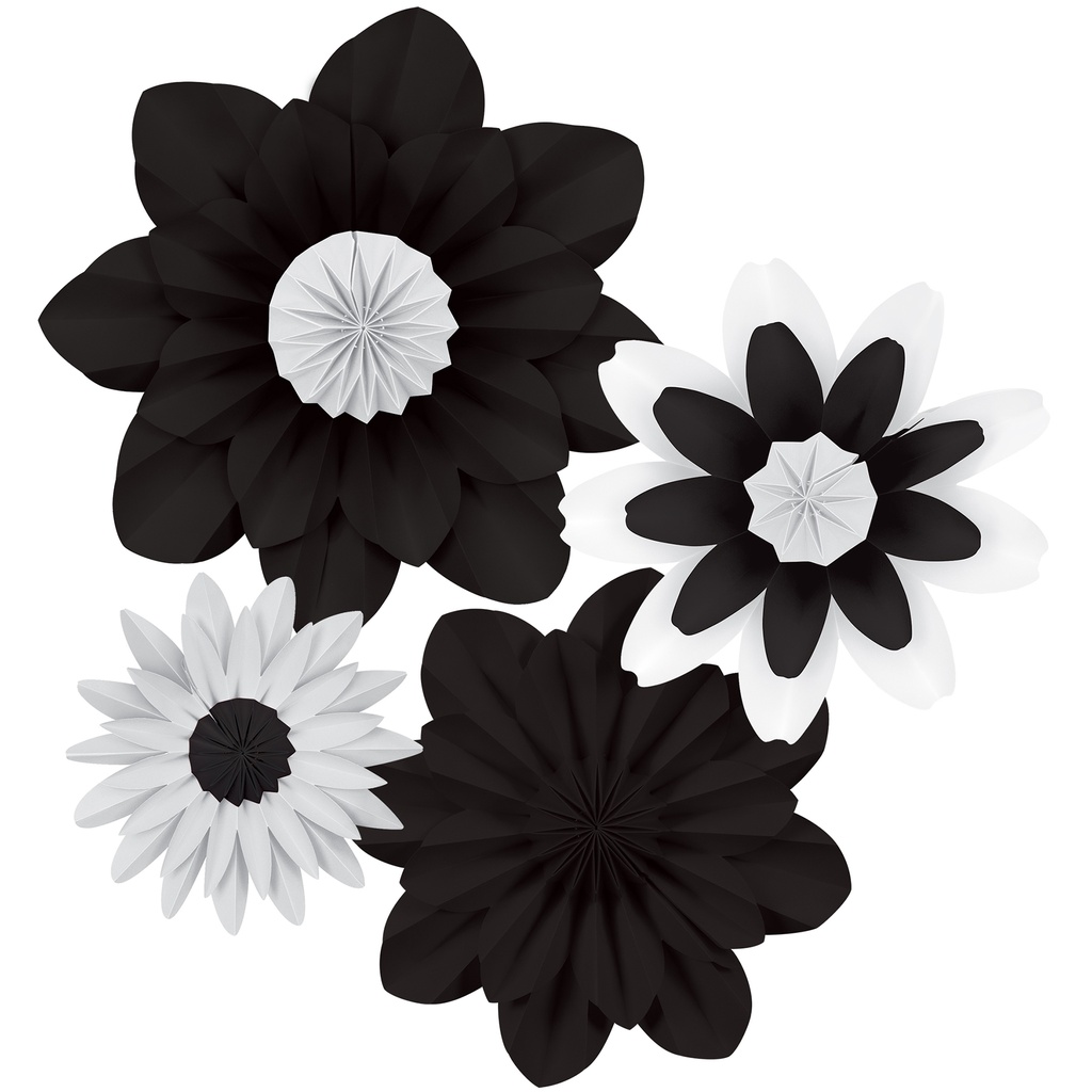 Black And White Paper Flowers