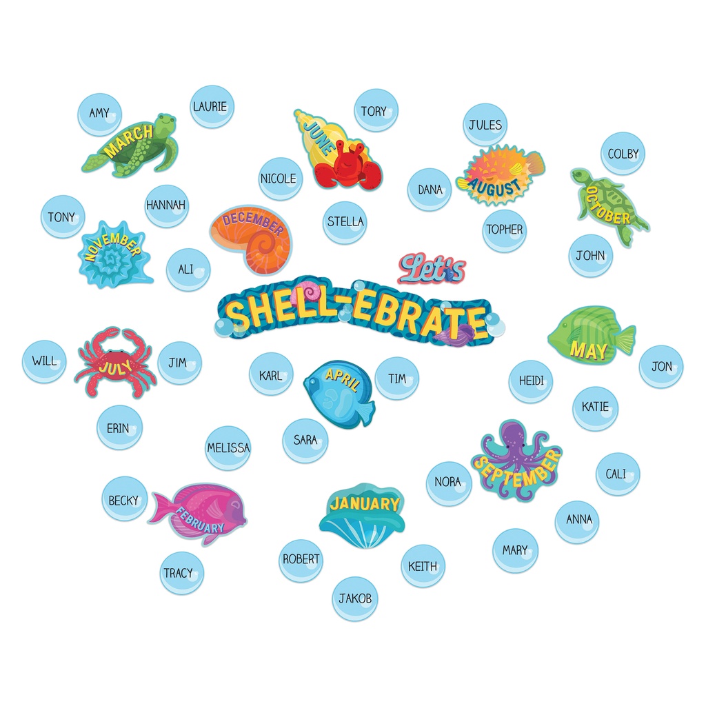 Seas the Day Let's Shellebrate Mini Bulletin Board Sets