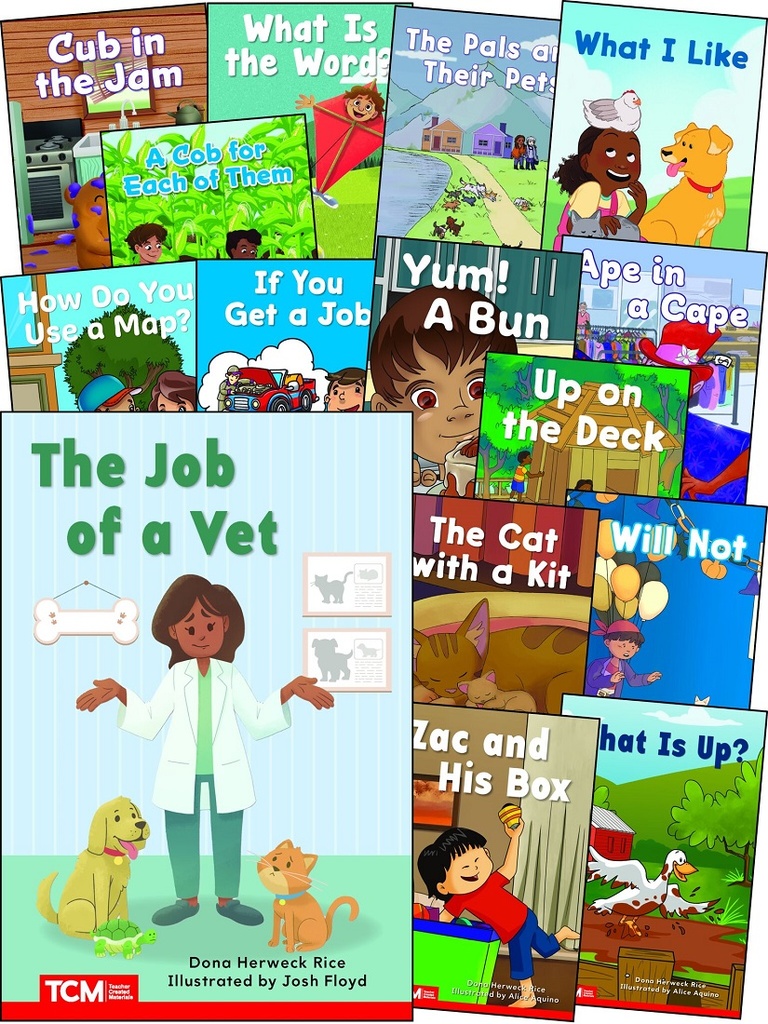 Decodable Books Grade PK-K Set 2: 15-Book Set