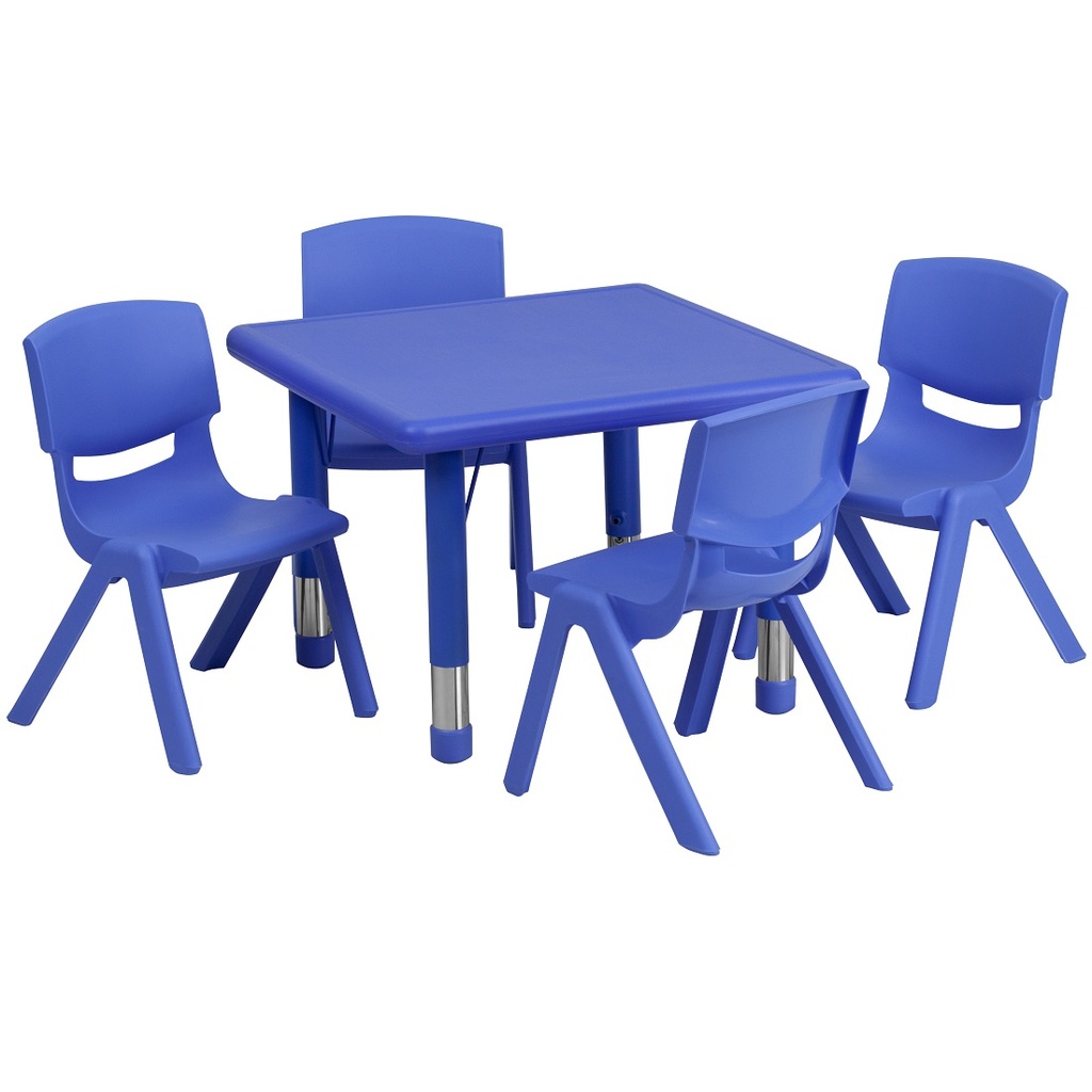 Plastic Height Adjustable Activity Table Set with 4 Chairs