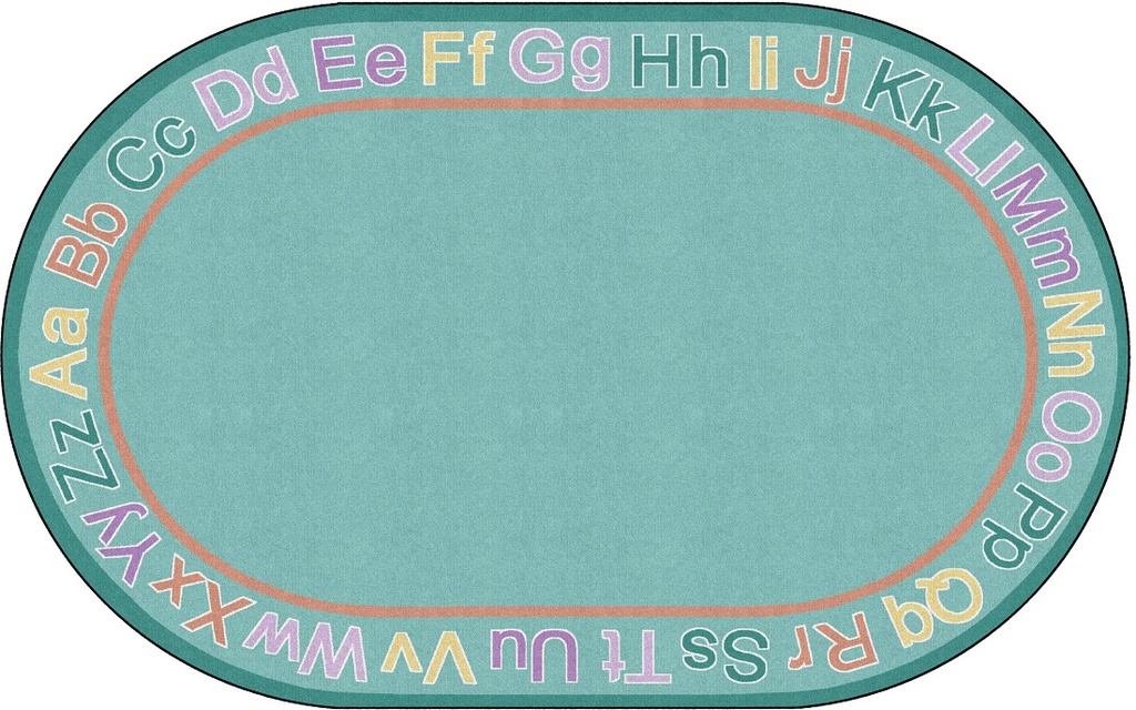 Know Your Abc's Sherbert Oval Rug