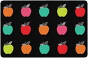 Black White & Stylish Brights Apple Sit Spot Area Rug