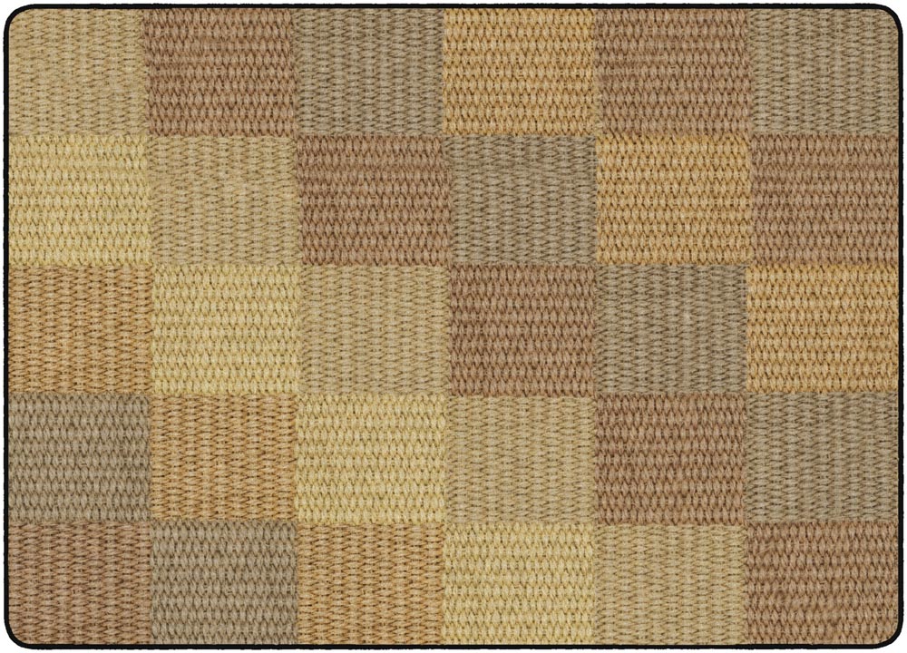 Cozy Basketweave Blocks Area Rug