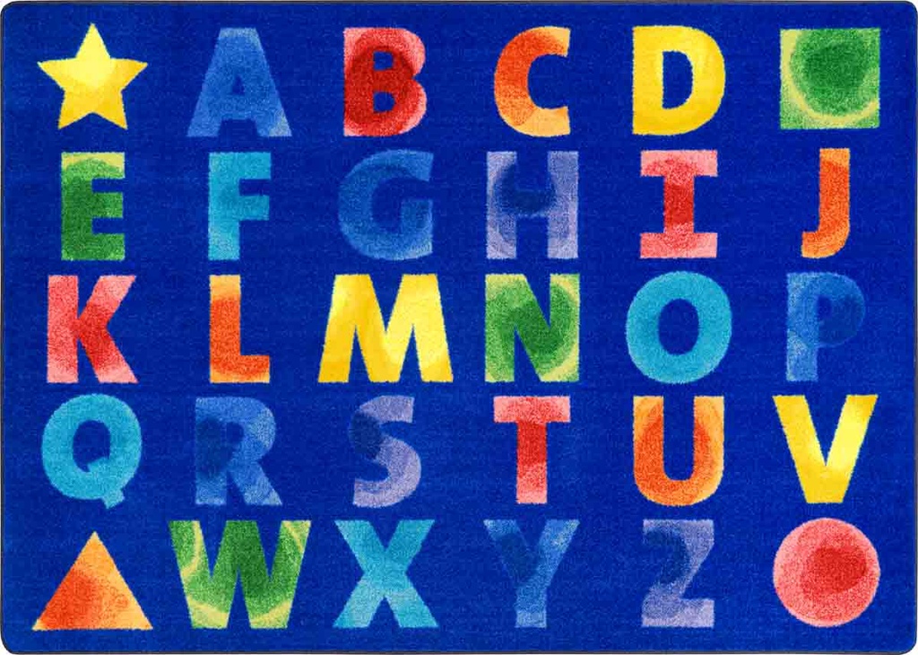 Watercolor Alphabet Area Rug