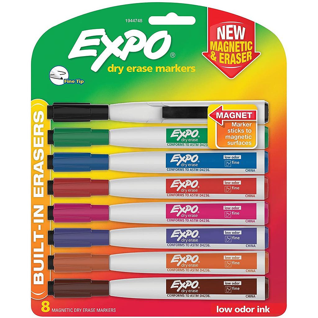 8 Color Fine Expo Magnetic Dry Erase Markers