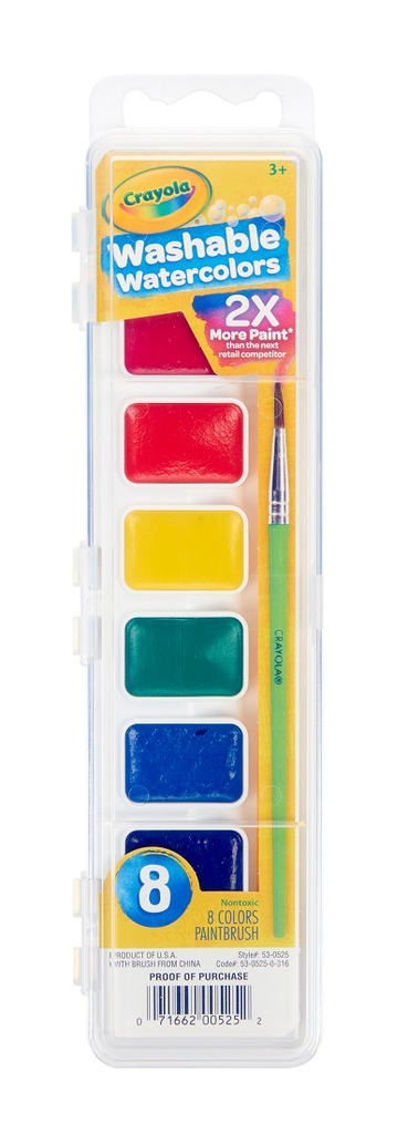 8 Pan Crayola Washable Watercolor Ea