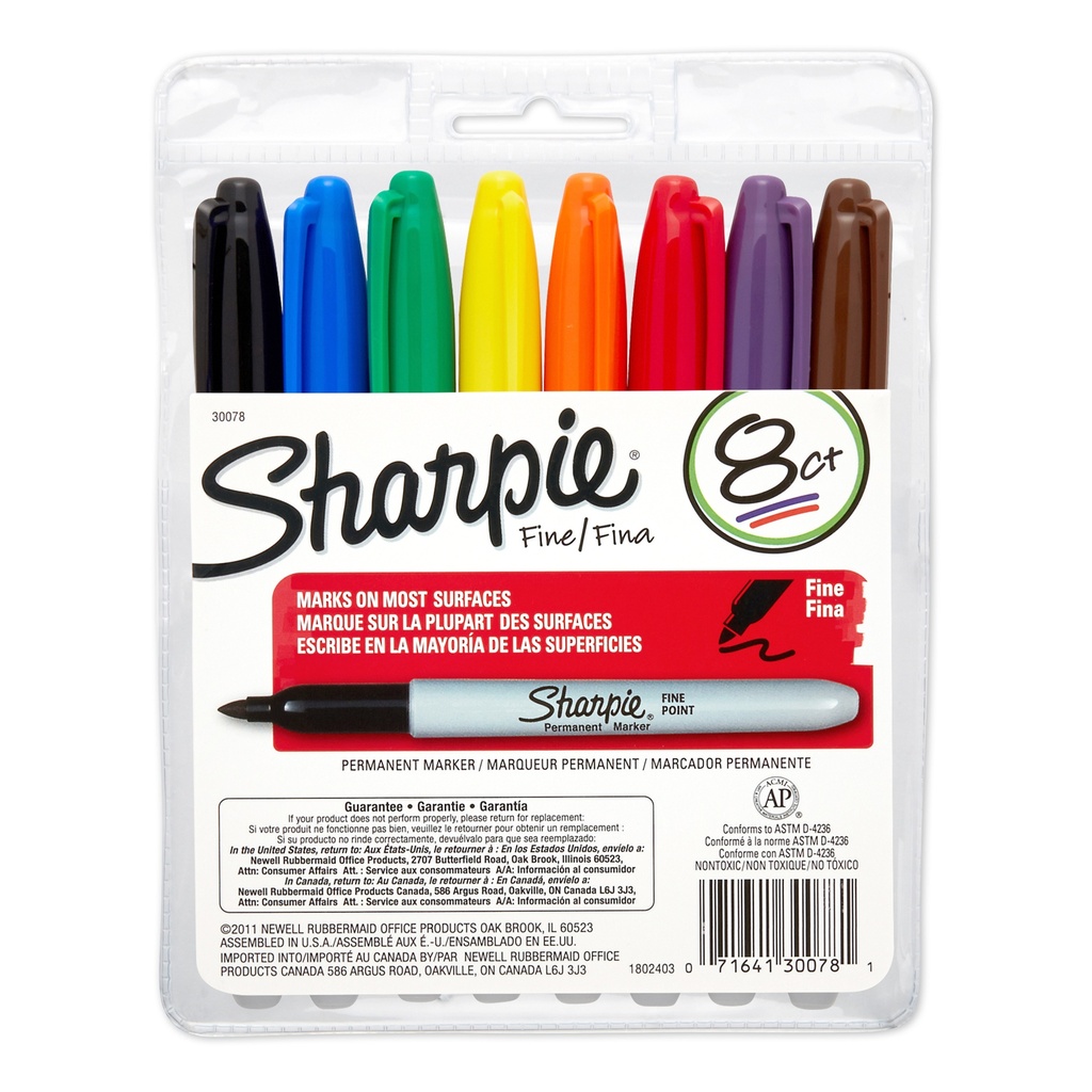 8ct Sharpie Fine Permanent Markers