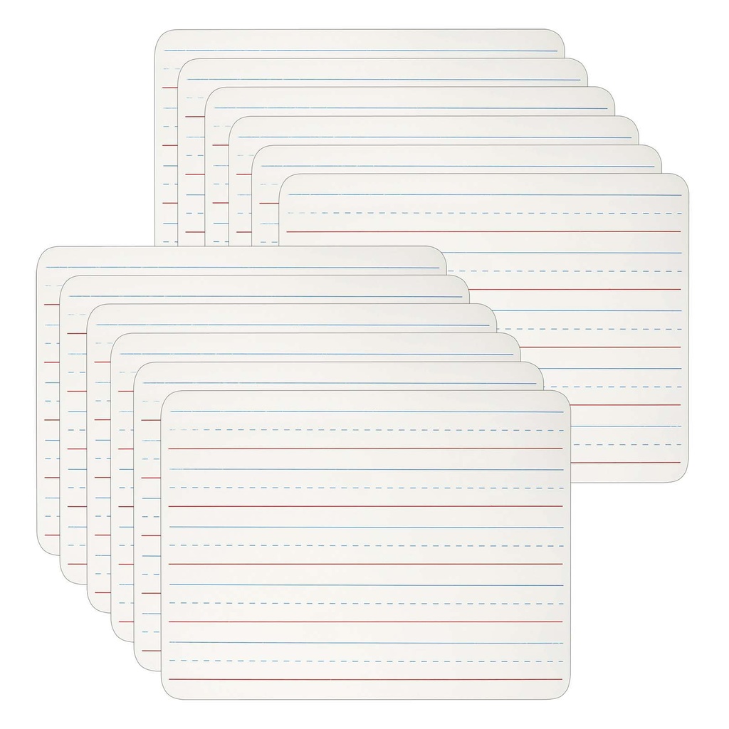 1-Sided Lined 9" x 12" Dry Erase Lap Boards Pack of 12