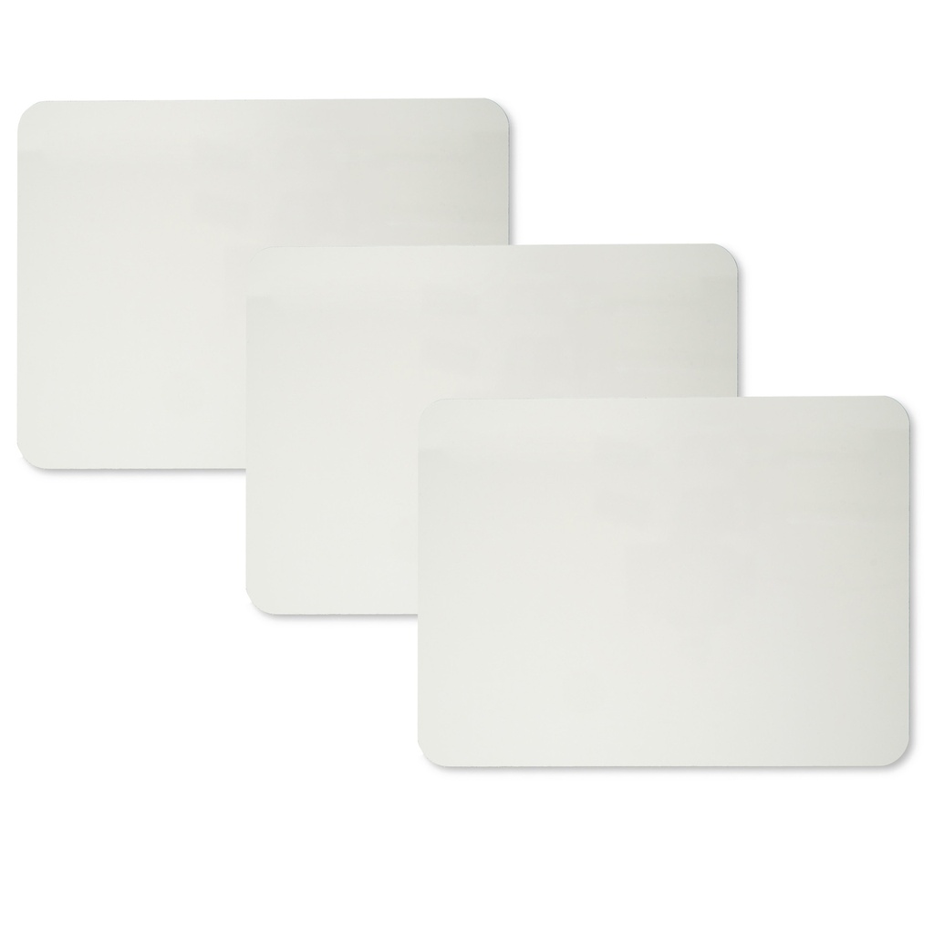 2-Sided Plain/Plain Magnetic 9" x 12" Dry Erase Boards Pack of 3